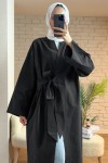 2165 Yandan Bağlamalı Kimono - SİYAH 2165 Yandan Bağlamalı Kimono - SİYAH