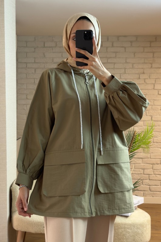 2166 Büyük Cepli Kısa Kap - HAKİ 2166 Büyük Cepli Kısa Kap - HAKİ