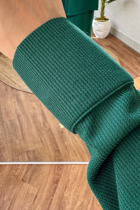 2167 İnci Düğme Detaylı Takım - YEŞİL