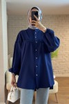 2170 Üst Kısmı Piliseli Tunik- LACİVERT