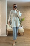 2170 Üst Kısmı Piliseli Tunik- TAŞ RENGİ