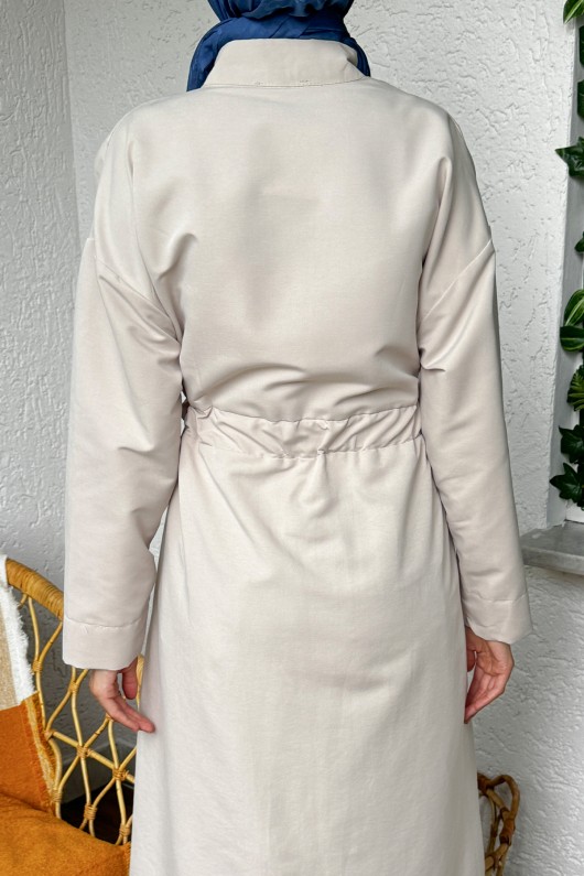 2171 Bel Büzgü Kuşaklı Kap - KREM