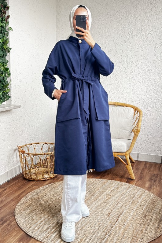 2171 Bel Büzgü Kuşaklı Kap - LACİVERT