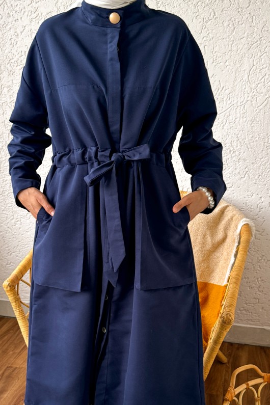 2171 Bel Büzgü Kuşaklı Kap - LACİVERT