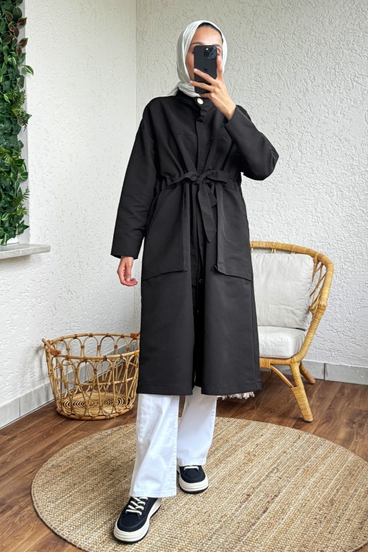 2171 Bel Büzgü Kuşaklı Kap - SİYAH