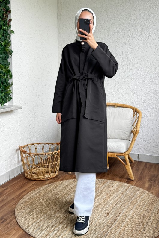 2171 Bel Büzgü Kuşaklı Kap - SİYAH