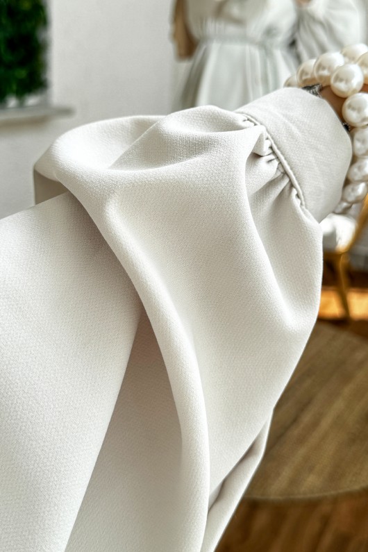 2172 Örgü Kemerli Tunik - FİL DİŞİ