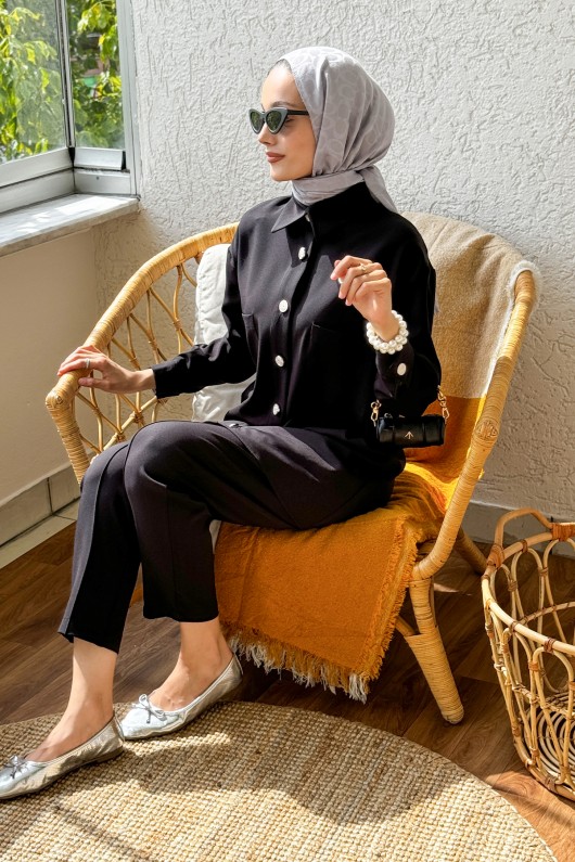 2174 Cep Detaylı Takım - SİYAH