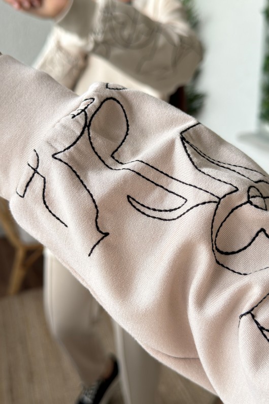 2177 Çizim Nakışlı Takım - TAŞ RENGİ 2177 Çizim Nakışlı Takım - TAŞ RENGİ