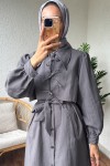 2180 Bolero Detaylı Trençkot - GRİ