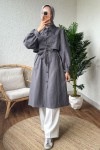 2180 Bolero Detaylı Trençkot - GRİ