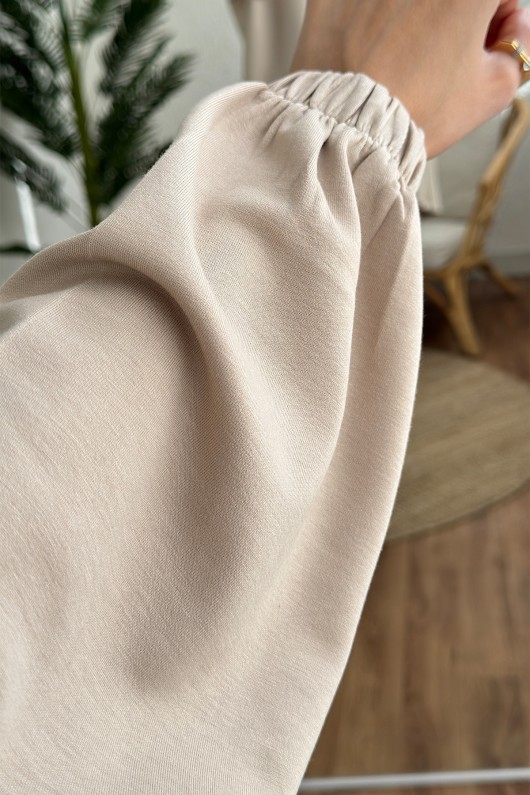 2182 Sim Biyeli Eşofman Takım - BEJ