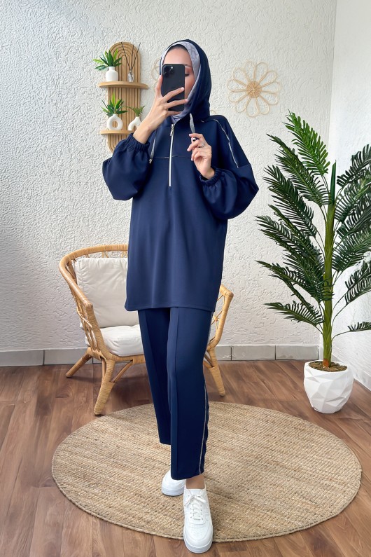 2182 Sim Biyeli Eşofman Takım - LACİVERT