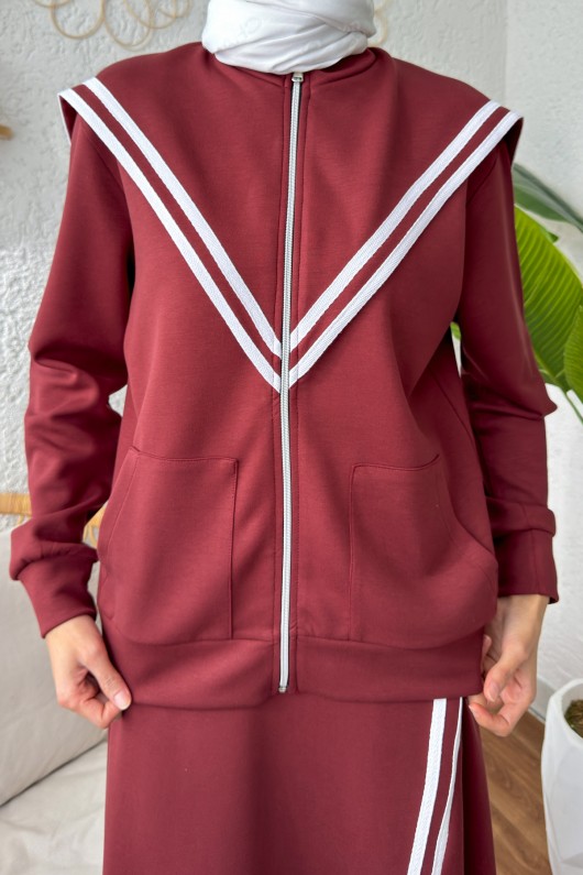 Etekli Eşofman Takım 2185 - BORDO