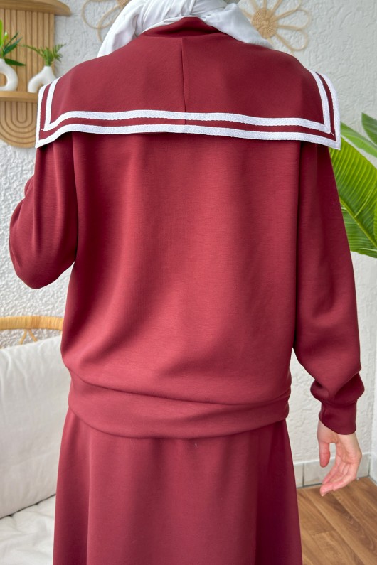 Etekli Eşofman Takım 2185 - BORDO