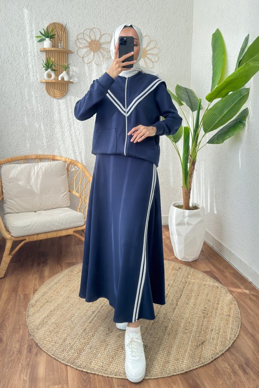 Etekli Eşofman Takım 2185 - LACİVERT