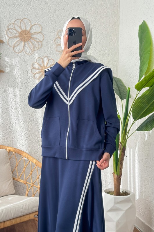 Etekli Eşofman Takım 2185 - LACİVERT