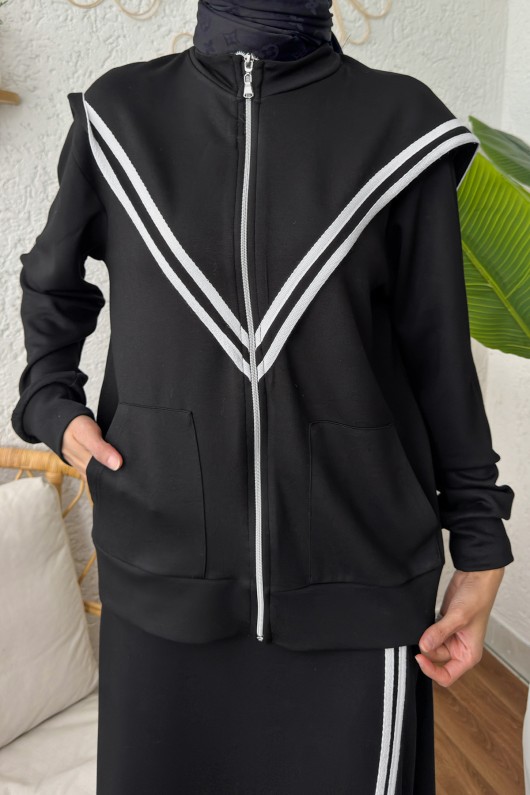 Etekli Eşofman Takım 2185 - SİYAH