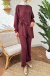 2186 Yandan Bağlamalı Eşofman Takım - BORDO 2186 Yandan Bağlamalı Eşofman Takım - BORDO