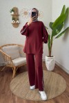 Sim Şeritli Eşofman Takım 2187 - BORDO