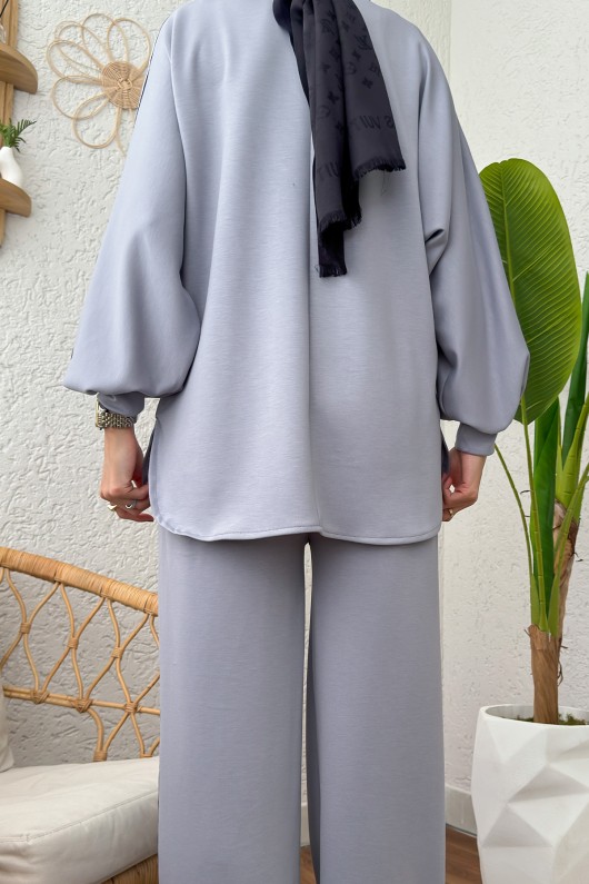 Sim Şeritli Eşofman Takım 2187 - GRİ