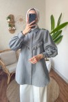 2189 Dantel Detaylı Gömlek - GRİ