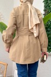 2190 Sabit Kuşaklı Tunik - CAMEL