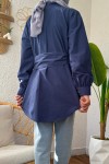 2190 Sabit Kuşaklı Tunik - LACİVERT
