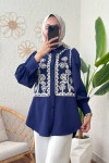 Punto Nakışlı Tunik 2191 - LACİVERT