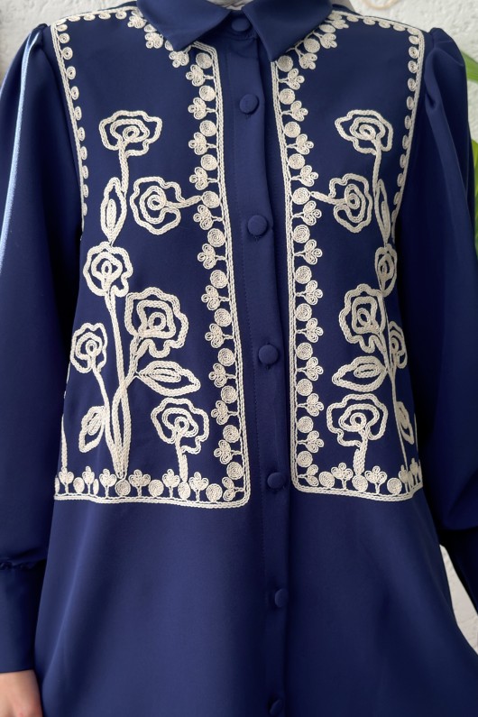 Punto Nakışlı Tunik 2191 - LACİVERT