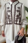 Punto Nakışlı Tunik 2191 - TAŞ RENGİ