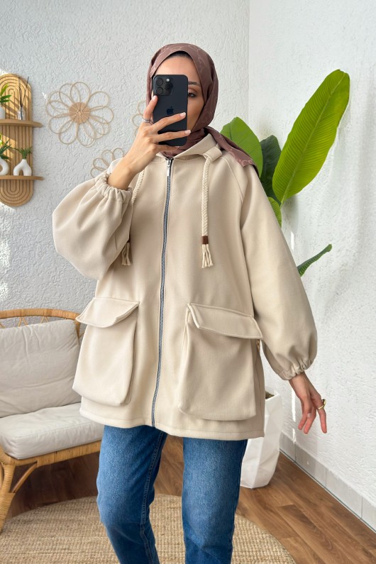 Körük Cepli Kaşe Kap 2192 - TAŞ RENGİ