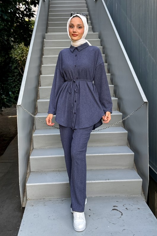 İp Kuşaklı İkili Takım 2193 - LACİVERT