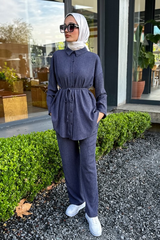 İp Kuşaklı İkili Takım 2193 - LACİVERT