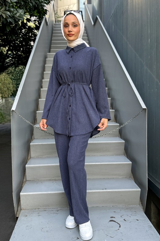 İp Kuşaklı İkili Takım 2193 - LACİVERT