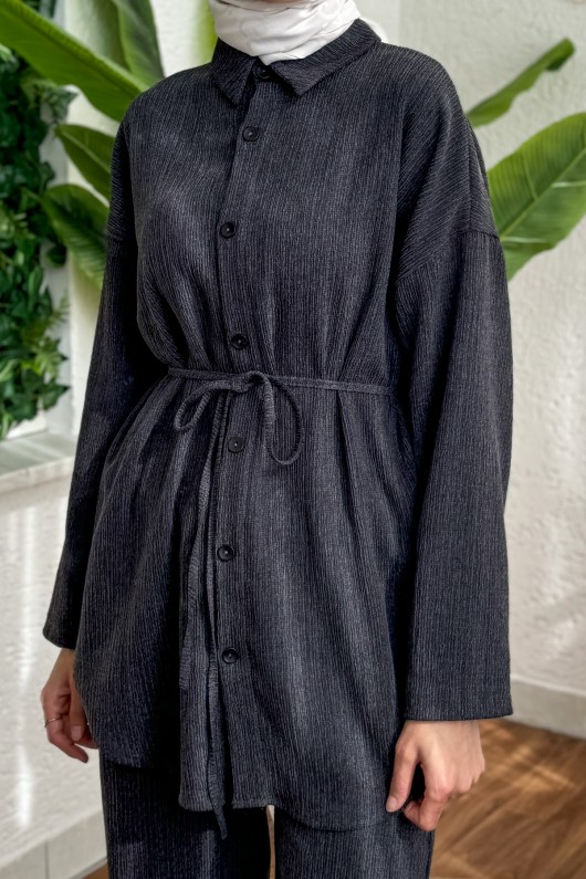 İp Kuşaklı İkili Takım 2193 - SİYAH