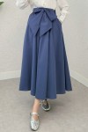 Büyük Kuşaklı Kloş Etek 2197 - İNDİGO Büyük Kuşaklı Kloş Etek 2197 - İNDİGO