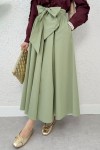 Büyük Kuşaklı Kloş Etek 2197 - MİNT YEŞİLİ Büyük Kuşaklı Kloş Etek 2197 - MİNT YEŞİLİ