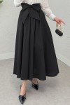 Büyük Kuşaklı Kloş Etek 2197 - SİYAH Büyük Kuşaklı Kloş Etek 2197 - SİYAH