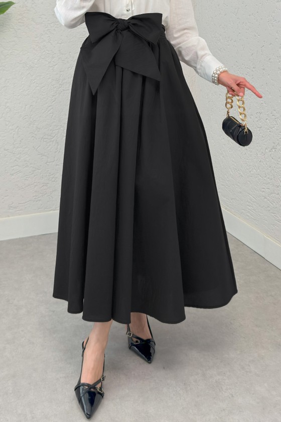 Büyük Kuşaklı Kloş Etek 2197 - SİYAH