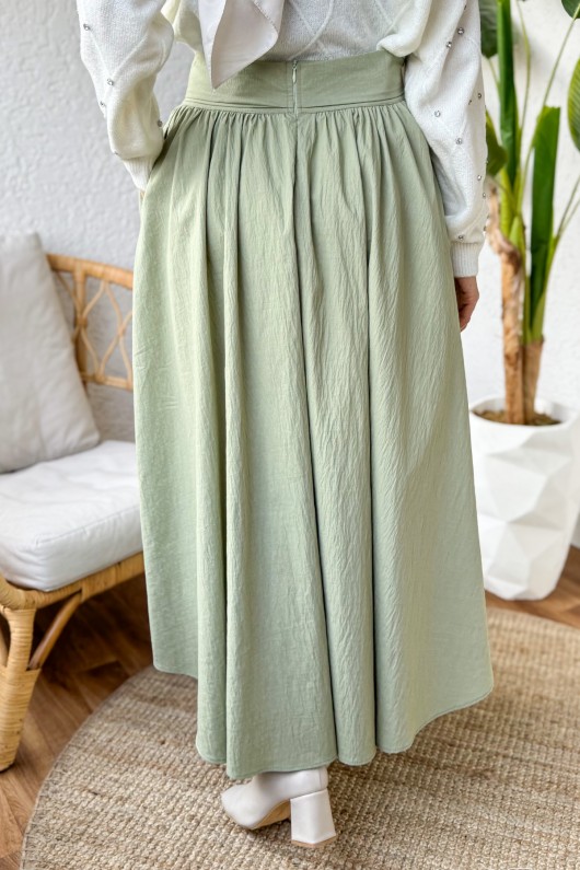 Fiyonk Detaylı Kloş Etek 2197 - Mint Yeşili Fiyonk Detaylı Kloş Etek 2197 - Mint Yeşili