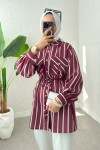 Bel Büzgülü Tesettür Tunik 2200 - BORDO