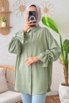 Kolu Büzgü Bağcıklı Gömlek 2202 - ÇAĞLA YEŞİLİ