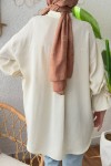 Kolu Büzgü Bağcıklı Gömlek 2202 - EKRU
