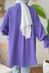 Kolu Büzgü Bağcıklı Gömlek 2202 - LİLA