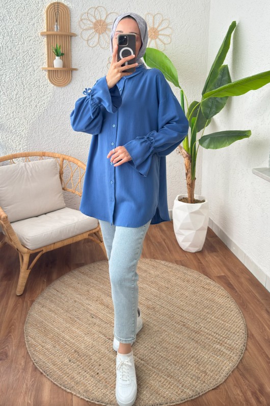 Kolu Büzgü Bağcıklı Gömlek 2202 - SAKS