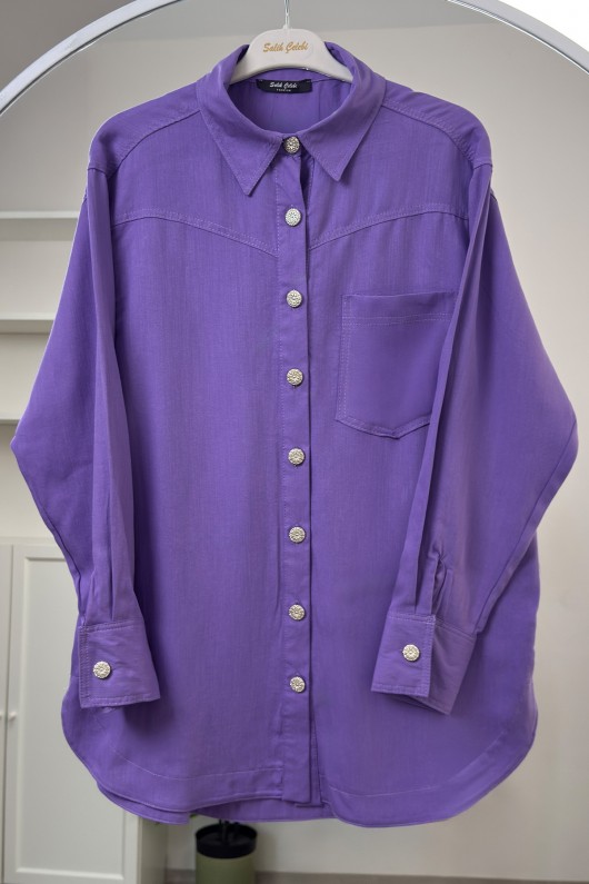 Basic Oversize Gömlek 2203 - MOR Basic Oversize Gömlek 2203 - MOR