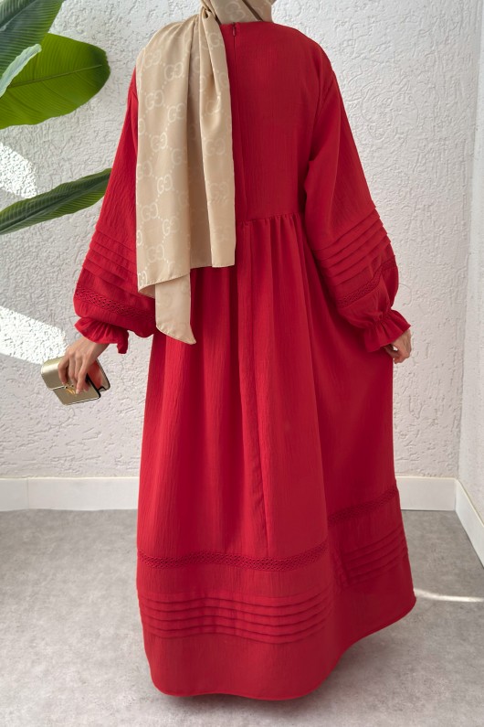 Fisto Detaylı Tesettür Elbise 2207 - NAR