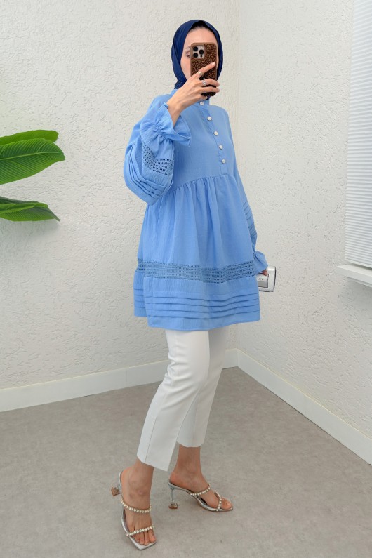 Fisto Detaylı Tunik 2208 - BEBE MAVİSİ