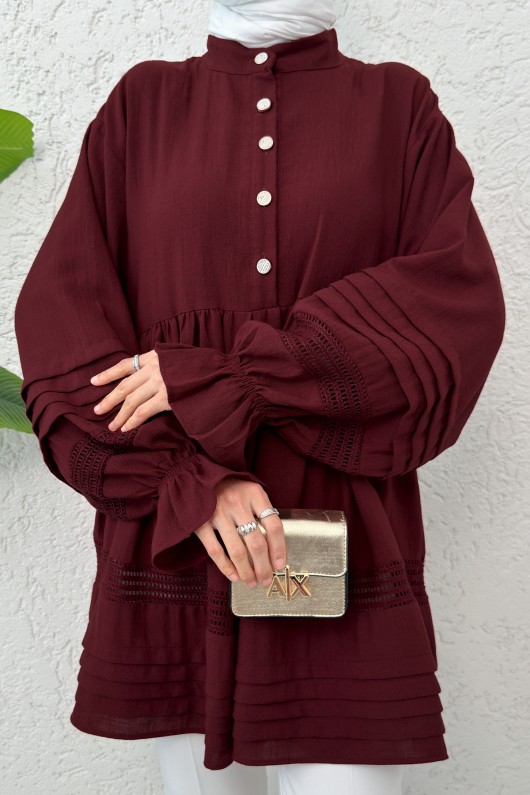 Fisto Detaylı Tunik 2208 - BORDO